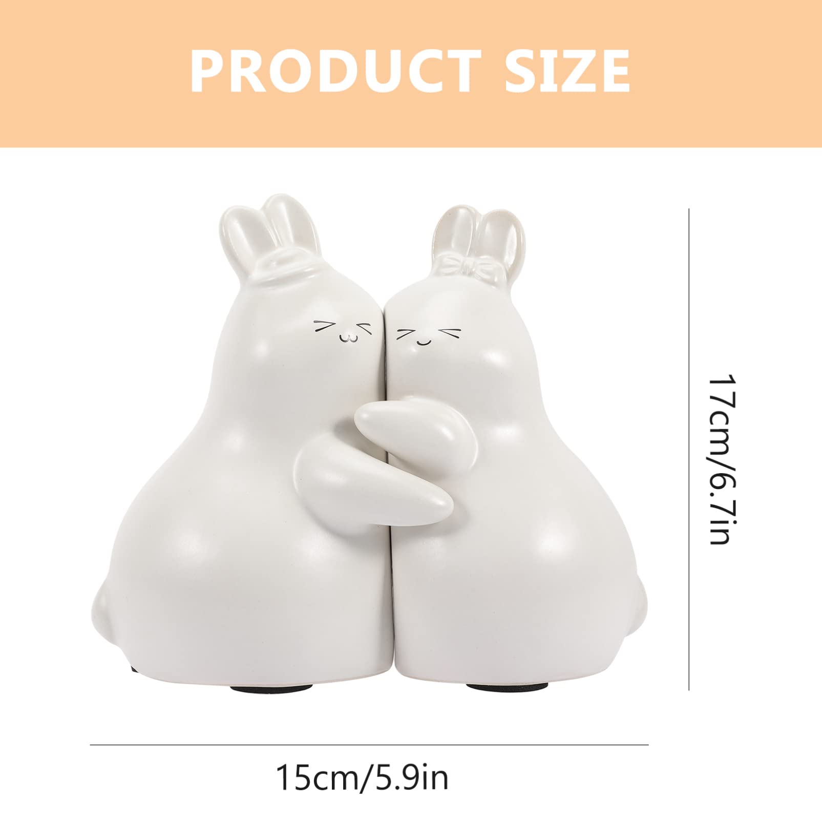 Veemoon Fermalibri in Ceramica Forma Di Coniglio Fermalibri Decorativi Multifunzione Per Mensole e Scrivania Organizzatori Di Libri Antiscivolo