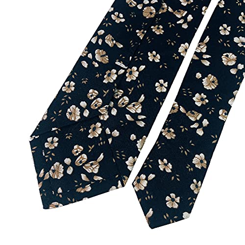 Image of Mantieqingway Men's Cotton Floral Neck Tie 2.56'' Printed Skinny Tie