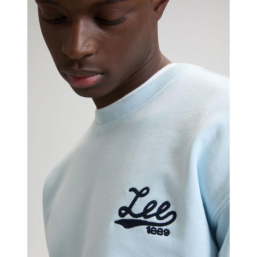 Lee - Sudadera Hombre - Corte Relajado Stitch Crew - Beau Blue