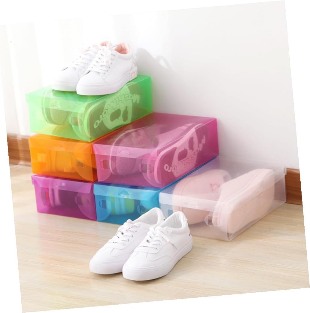 VALICLUD 6PCS Transparent Dust Shoe Storage Boxes with Flip Lid Large Plastic Shoe Containers for Home and Shop Organization