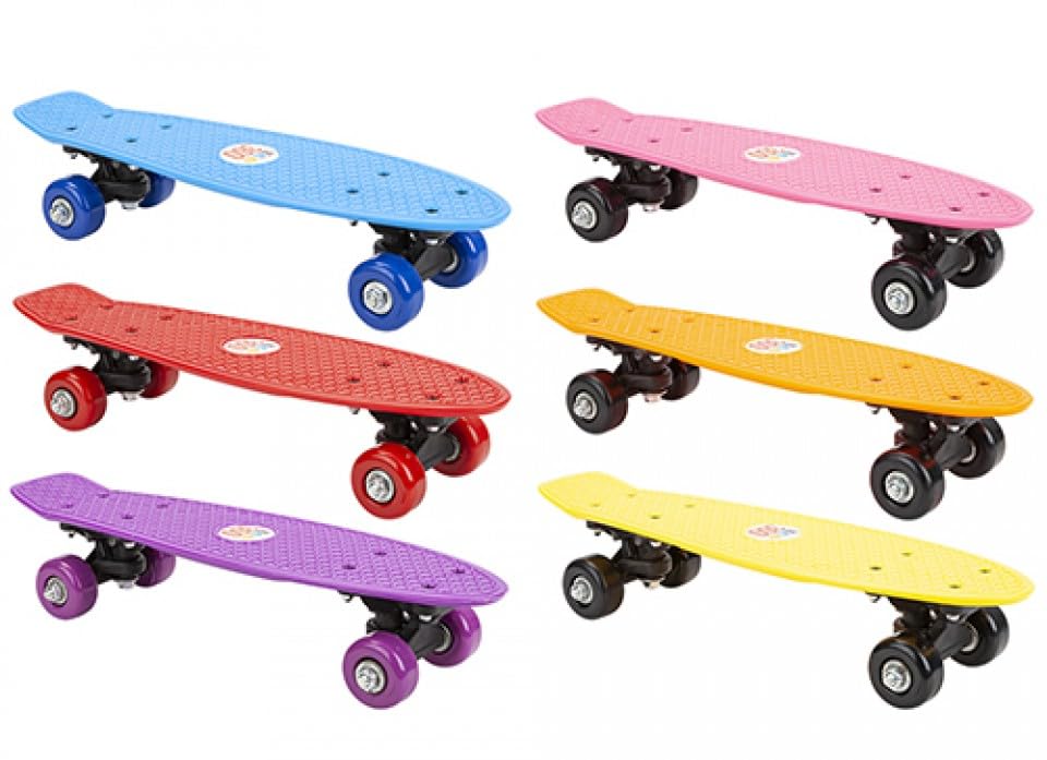 RETRO STYLE SKATEBOARD 16" 6 ASSORTED COLOURS