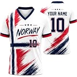 Genérico Camisetas de Futbol Personalizada para Mundial 2026 Hombre Mujer niños con Nombre número (Noruega)