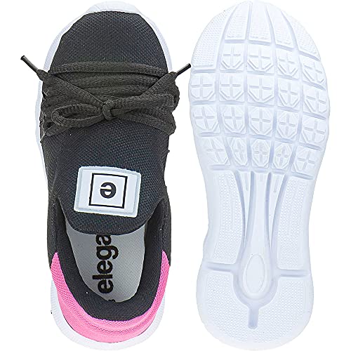 Tênis Infantil Feminino Masculino Meia Elástico Calce Fácil Leve Moda Eleganteria Tamanho:30;Cor:Pre