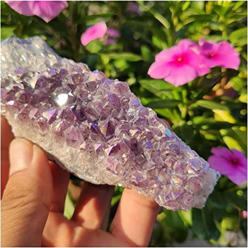 Améthyste aura ange cluster 200g lithothérapie : pierre violette naturelle brute - 2