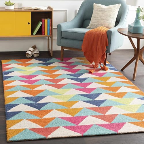 Image of Hand Tufted Wool Carpets Anti Shedding Rug Modern Carpets for Living Room Size 2x6 Feet