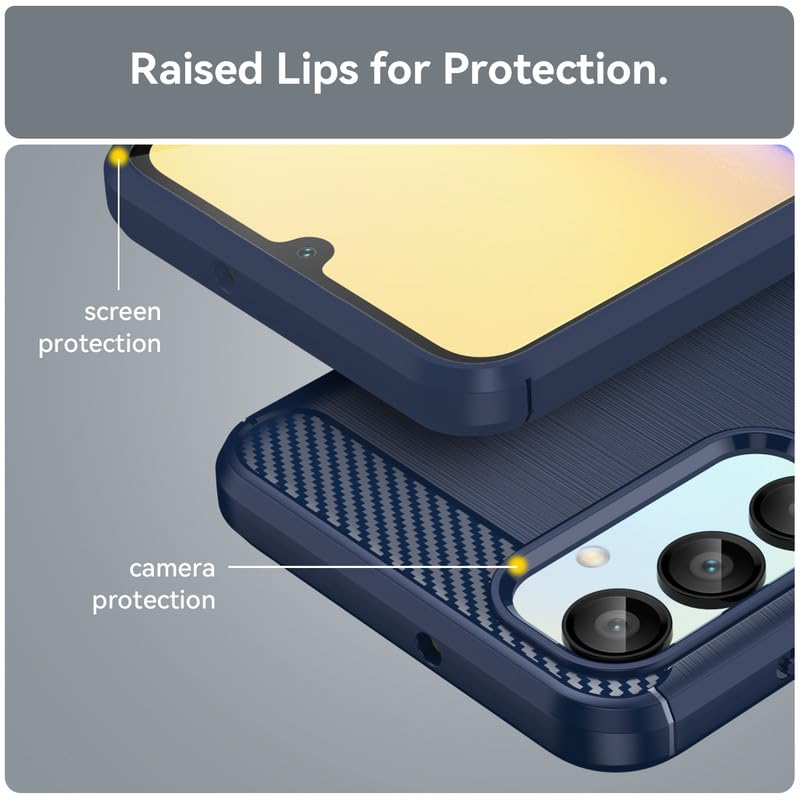 Image of Hybrid Carbon Fiber Back Case for Samsung Galaxy A16 5G (Blue)