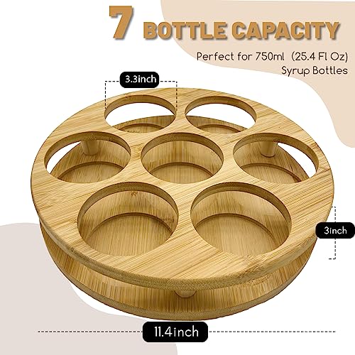 Sonkonia Coffee Syrup Organizer Rack, 7 Bottles Capacity Rotating Coffee Bar Organizer, Space-Efficient Syrup Holder, With Anti-Slip Design, Ideal For Countertop, Coffee Bar, Brunch Essentials #TOP5