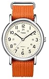 Timex Unisex T2N745 Weekender Slip Thru Orange Nylon Strap Watch