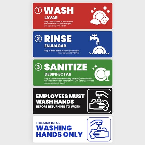 [Enhanced] Wash Rinse Sanitize Sink...