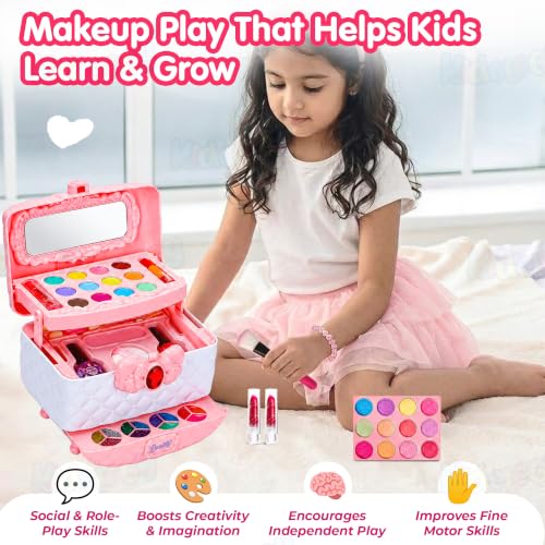 Image of Kidology Kids Makeup Kit for Girl, Unicorn Toys for Girl Real Washable Makeup Girls Princess Play Make Up Toys, Makeup Set for Age 3+ Year Old Christmas & Birthday Gift (Makeup Kit)