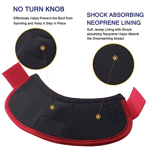 Image of Equine Ballistic Overreach Bell Boots - No-Turn Horse Hoof Protection Boots (Sold in Pairs) WineRed Medium