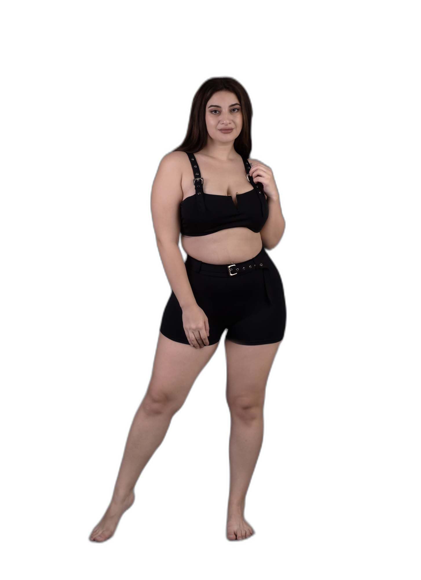 keepfit Padded Two pcs Plus Size Swimset for Women (Black)-picture-40
