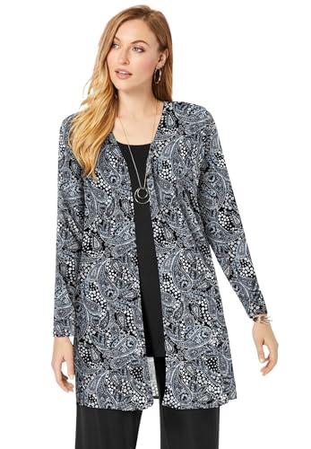 Jessica London Women's Plus Size Everyday Stretch Knit Open Front Cardigan
