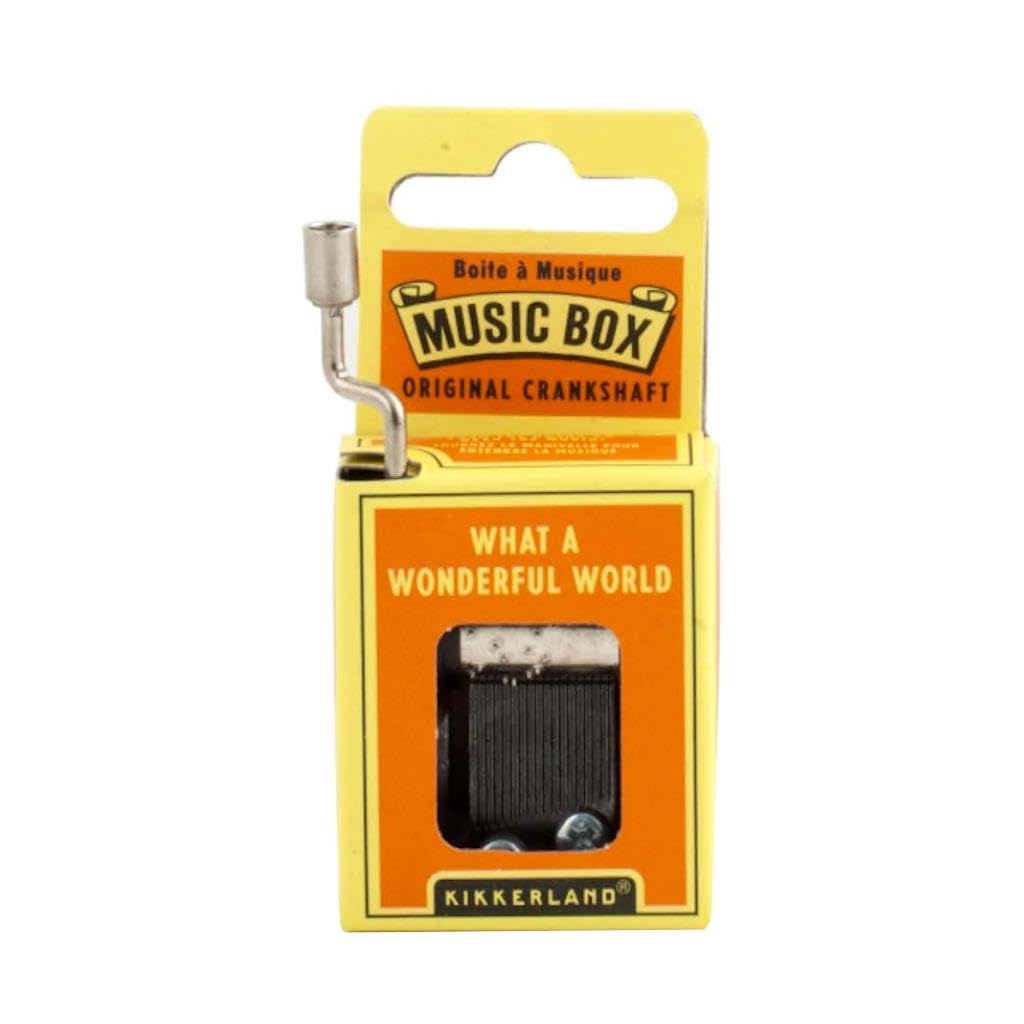 Kikkerland What A Wonderful World Crank Music Box - Siler