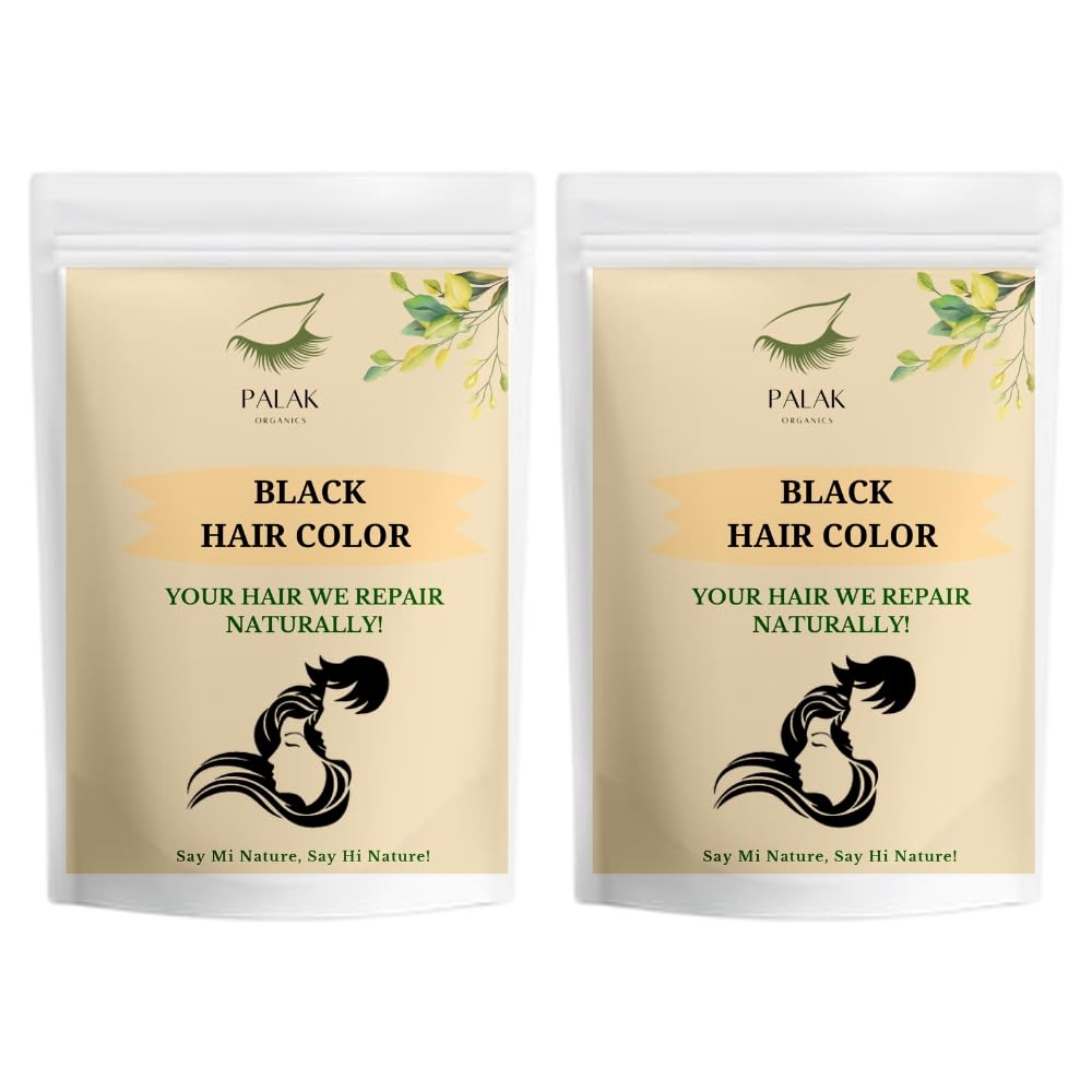 (Pack Of 2) Palak Organics Black Hair Colour Powder, Herbal, for Colouring & Conditioning, Suitable for Men & Women-image-12