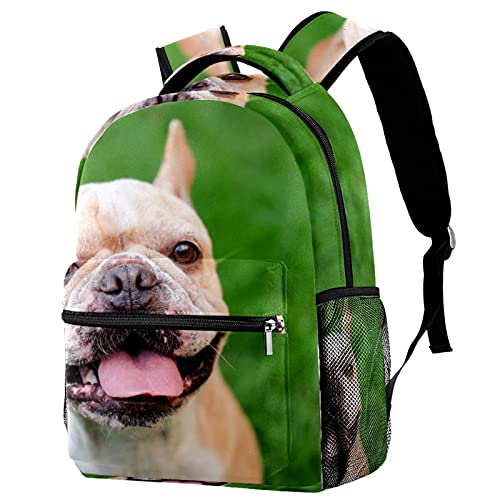 Sac à dos bouledogue français marron clair pour sorties scolaires et voyages en famille
