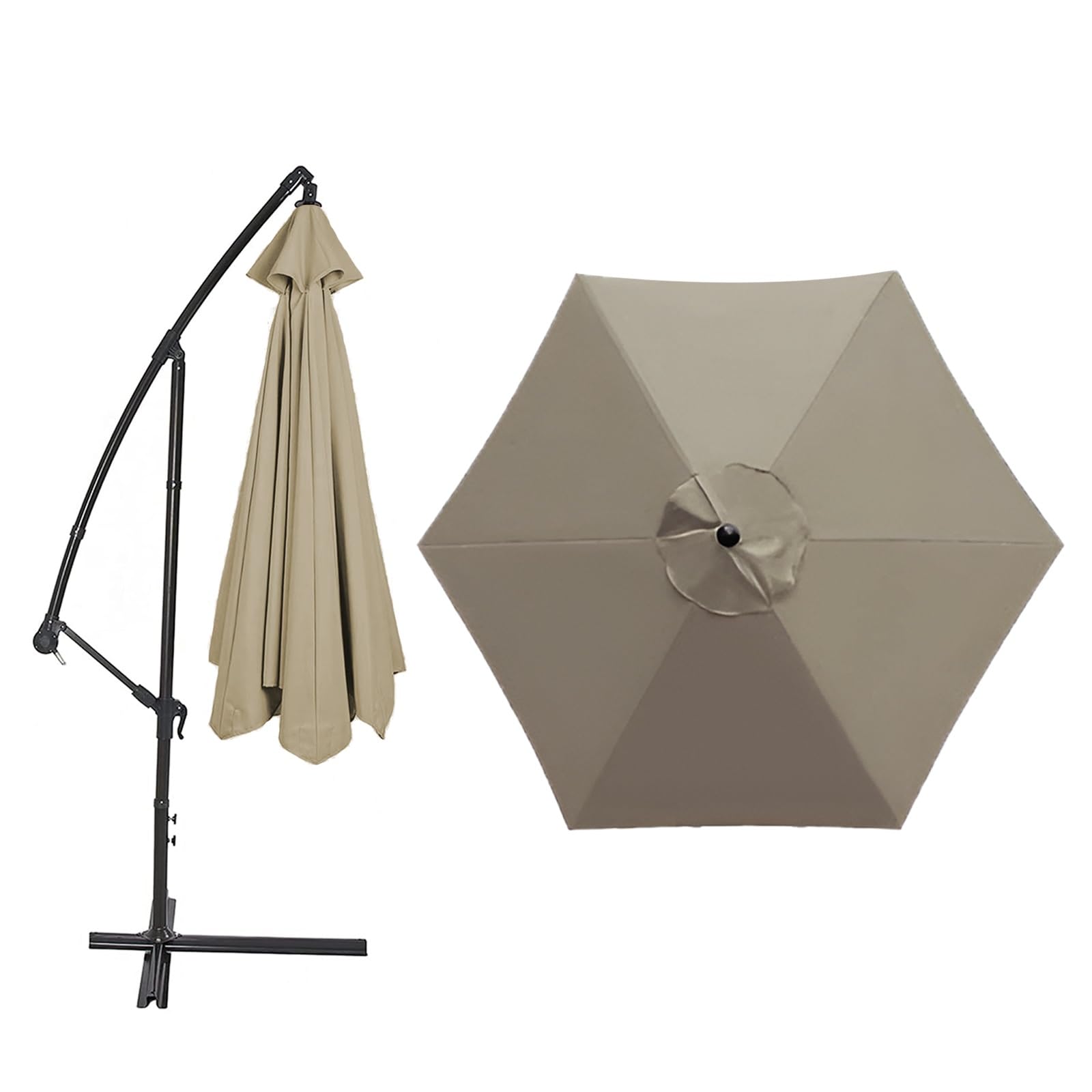 Patio Umbrella Replacement Parasol Canopy ,6 Arms/8 Arms, Sun Umbrella Replacement Cloth,Garden Parasol Sun Shade Cover，8.9ft/9.9ft (2.7 M/3.0M)，Universal Umbrella Replacement Cloth ( Color : Top colo