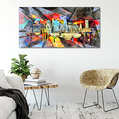 Tableau acrylique city abstraction 100x50cm pour sublimer votre salon - 4
