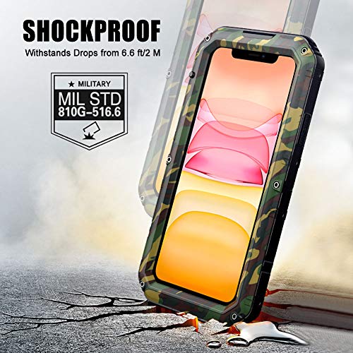 Mitywah Waterproof Case Compatible for iPhone 11, Heavy Duty Military Grade Defender Cover Built-in Screen Protection, Shockproof Metal Strong Dustproof Case for iPhone 11, Camouflage by Mitywah - Image 4