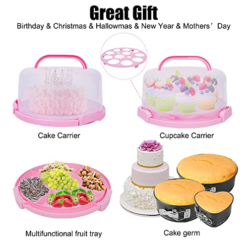 Cake Decorating Kit,635 Pcs Decorating Supplies With 3 Springform Pan Sets Icing Nozzles Rotating Turntable Cake Topper Piping Bags Carrier Holder,Cake Baking Set Tools