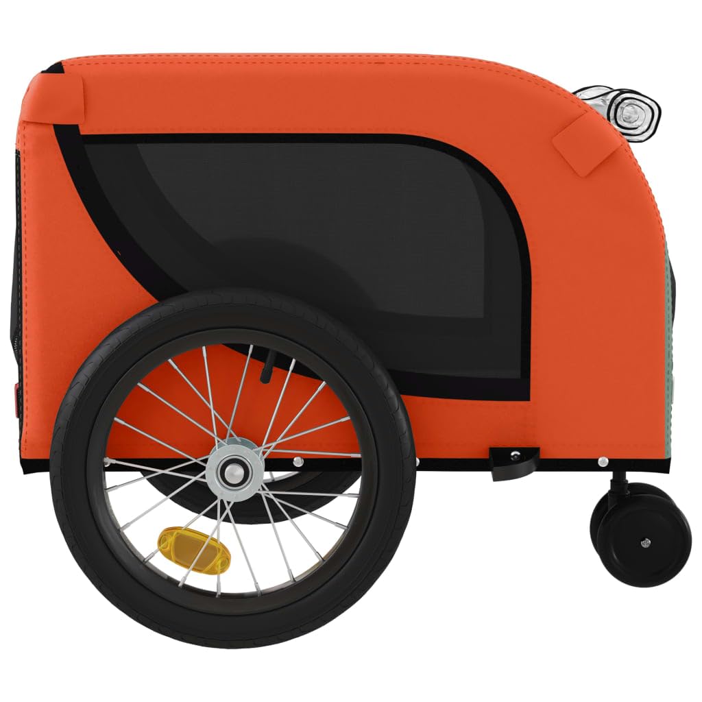 Homgoday Muebles de jardín, remolque de bicicleta para animales amarillo y negro Oxford y hierro