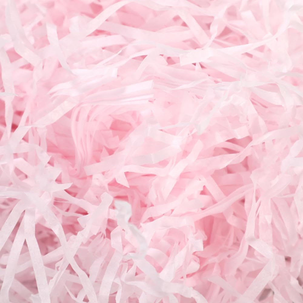Naisfei 100 g Shredded Paper, Filling Material for Gift, Rafia Frisure for Packaging, Shredded Paper for Parcel, Filling Gift Box (Pink)
