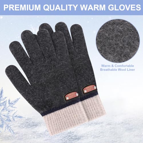 6 Pairs of Kids Gloves Boys Winter Gloves Stretchy Full Fingers Knitted Gloves Wool Fleece Lined Mittens - Image 3