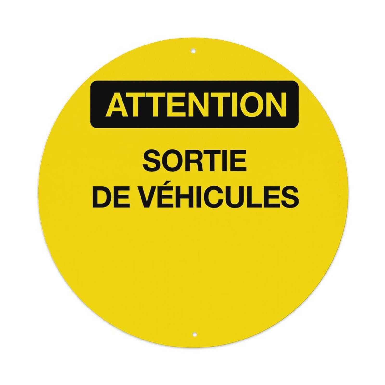 Attention Vehicle Exit Metal Tin Sign Plaque