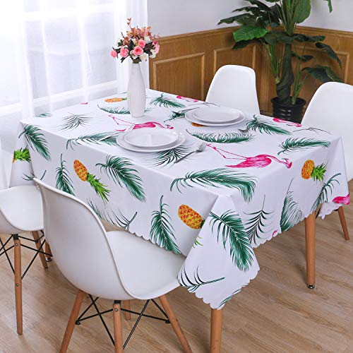Hiasan PVC Rectangle Tablecloth 100% Waterproof Spillproof Stain Resistant Wipeable Vinyl Table Cloth