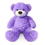 SRANWOW Plush Teddy Bear, 17.7 inch, Soft Stuffed Animal Toy, Available in White, Blue, Pink, Gray, Brown, Purple (Purple)