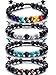 Adjustable Lava Rock Stone Essential Oil Diffuser Bracelet Braided Rope Stone Yoga Beads Bracelets for Men Women (Style E)