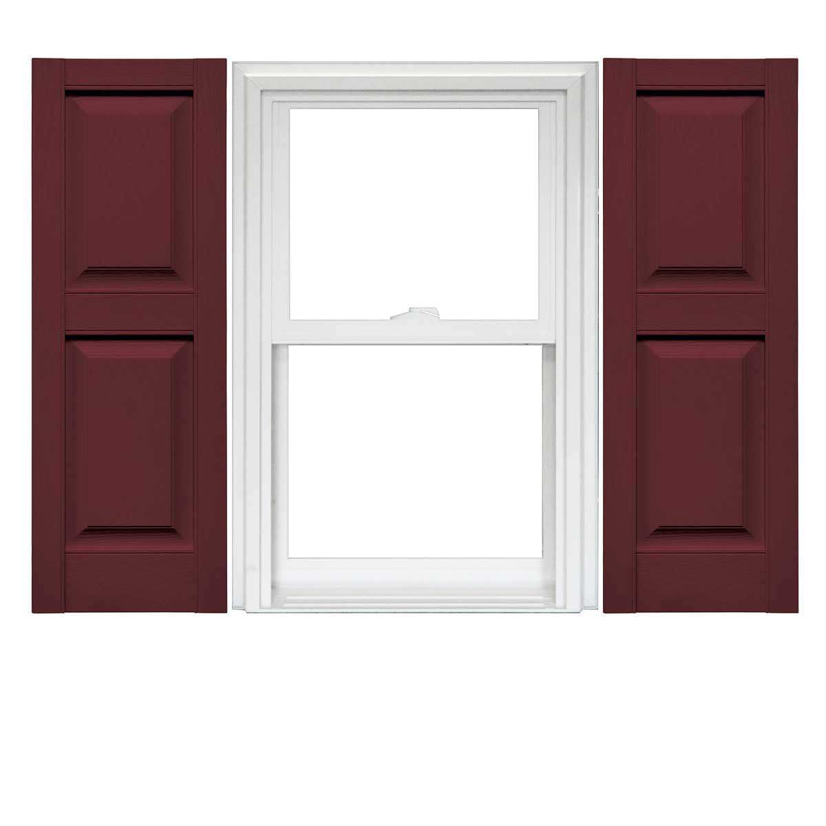 Mid America Raised Panel Vinyl Shutters (1 Pair) - 14.75 x 59 078 Wineberry