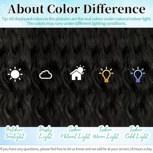 Image of KooKaStyle Wavy Thick Clip in Hair Extensions 16 inch Natural Black