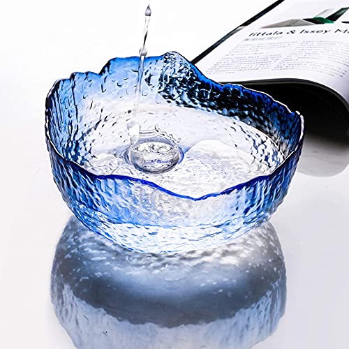 Msuiiixcccc Clear Glass Fruit Salad Bowl Nordic Creative Fruit Bowl for Home Large Salad Plate for Pasta Fruit Dessert Salad 8 inch