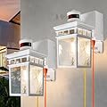 VIOAOEAFA 2 Pack Porch Light Outdoor with GFCI Outlet - 3 Lighting Modes Exterior Light Fixture, Dusk to Dawn Motion Sensor Wall Mount Outside Lights for House,Garage,Front Door, Patio