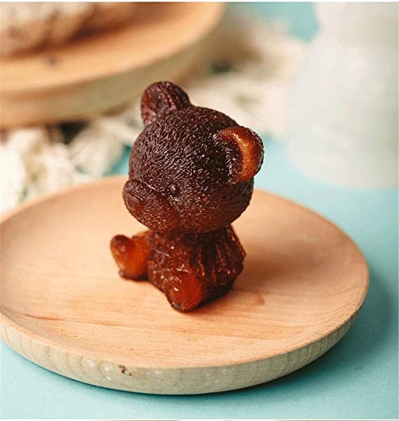 Original Mart 3D Ice Cube Maker Little Teddy Bear Shape Chocolate Cake Mould Tray Ice Cream DIY Tool Whiskey Wine Cocktail Silicone Mold-Small - 2 Pices