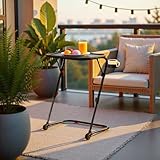 Homy Casa Foldable Coffee Table with Adjustable Tilt Top and Cup Holder for Living Room Centerpiece, Sofa Front Snack Stand, or Small Apartment Use