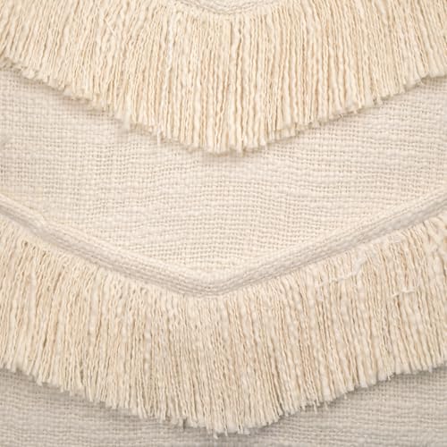 Image of Cotton Cushion Covers 18 inch x 18 inch | Boho Shaggy Square Decorative Cushion Cover for Bedroom | Hand Made Boho Throw Pillow Cover for Sofa (Set of 1, 18 * 18)