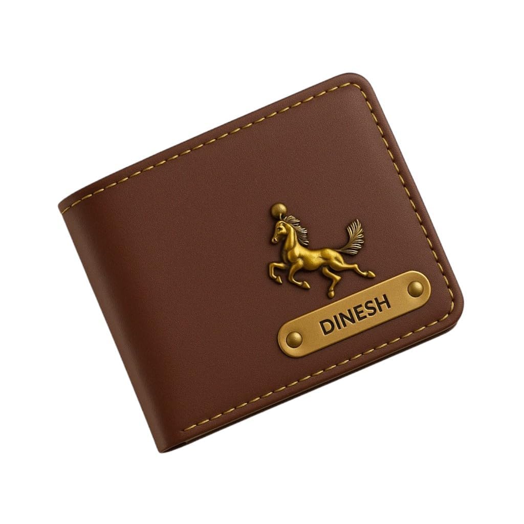 Men’s Personalized & Customised Slim Leather Wallet with Name & Charm | Gift for Husband, Boyfriend, Employees & Clients - Brown01-image-44