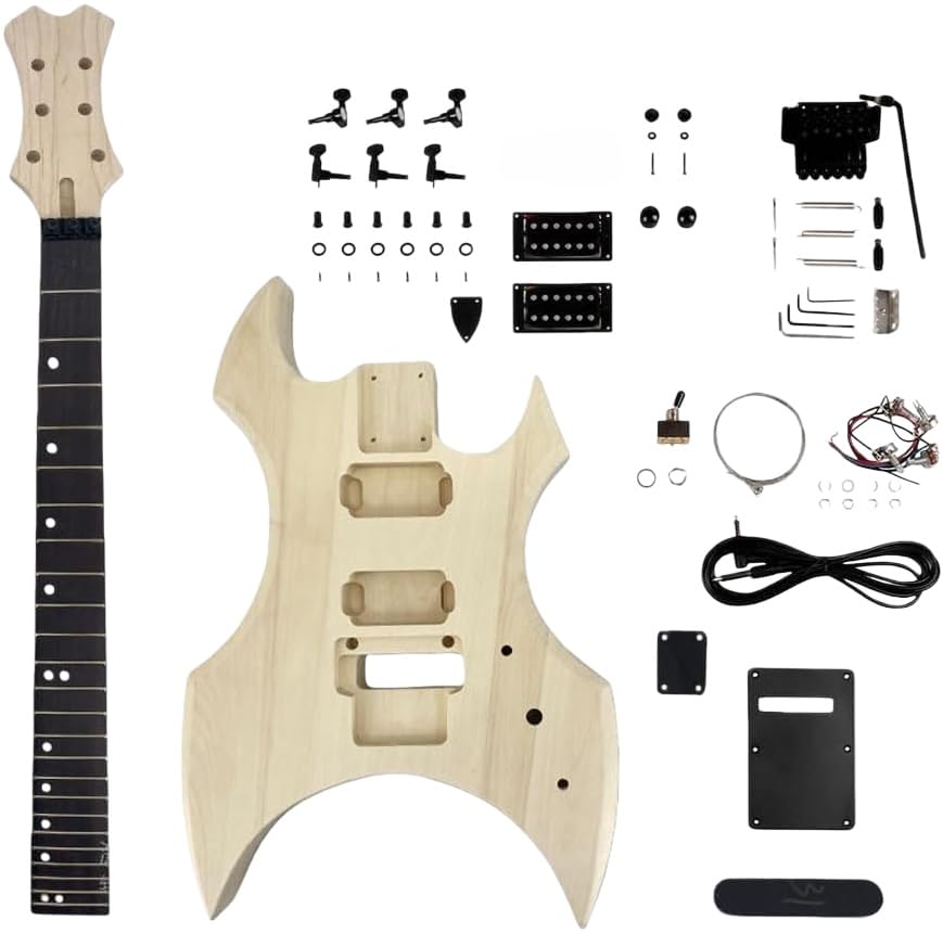ModouString Electric Guitar Kit Basswood guitar body 24 fret 25.5 inch Mahogany Neck Rosewood Fretboard Bolt on heel Build your own guitar kit