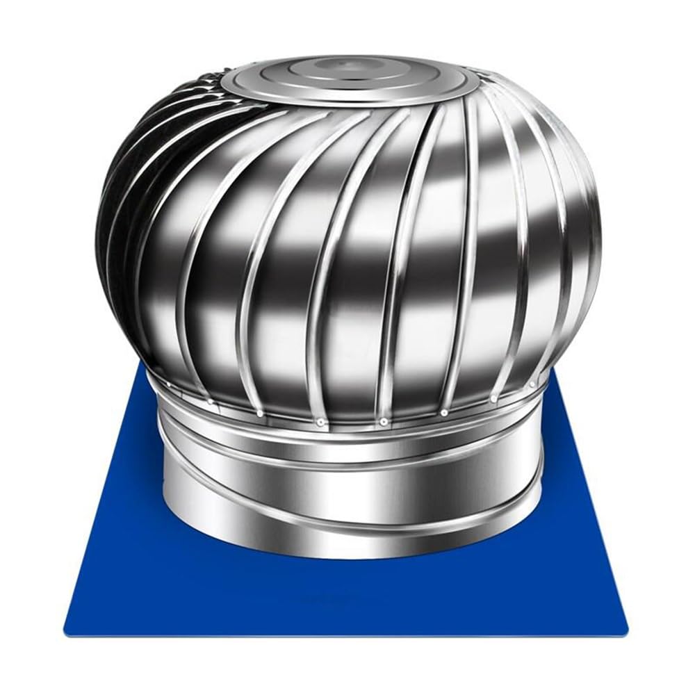 Cgjdfjhe One Color Unpowered Wind Cap, Wind Turbine Cap Vent Roof Flue, Round Stainless Steel Air Outlet, Unpowered Rotation Ventilator(200Mm/8Inch)