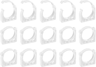 uxcell 12Pcs PPR Water Pipe Clamps, Plastic U Shaped Pipe Clamps Clips with Fixing Clip Fit for 50mm/1.97" OD Water Pipes and Tubing Hoses Support, White