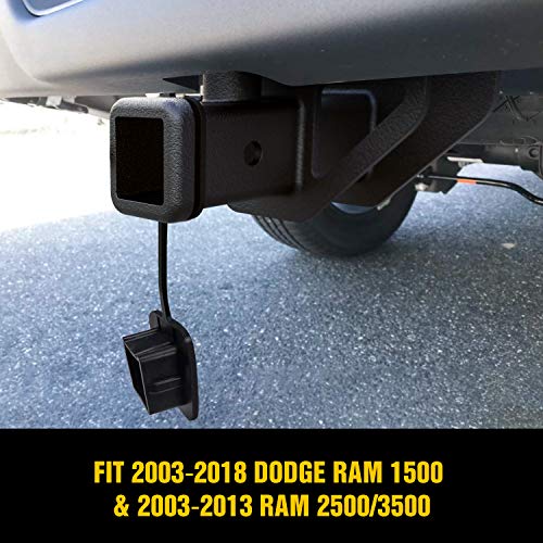 Image of Nilight 2 Inch Rear Trailer Hitch Receiver Class 3 Tow Towing Hitch & Cover Kit, Fits for 2003-2018 Dodge Ram 1500 & 2003-2013 Ram 2500 /3500, Tow Combo (Hitch Cover Included)