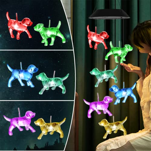 Dog Wind Chimes Okaygoo Solar Dog Light Unique Birthday Gifts For Women Solar Wind Chimes Color Changing Dog Led Light Outdoor Gifts For Mom Grandma #TOP5