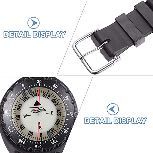 BESPORTBLE 1 pulseira luminosa à prova d'água com bússola e bússola de equilíbrio para mergulho ao
