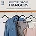 Zober Velvet Hangers 50 Pack - Black for Coats, Pants & Dress Clothes - Non Slip w/ 360 Degree Swivel, Holds up to 10 lbs - Strong Felt Hangers for Clothing