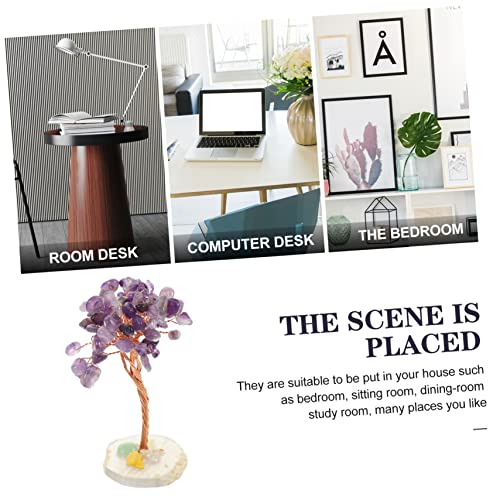 Warmhm 2 Stuks Kristallen Boom Decoraties Chinese Decoratie Eettafel Decoratie Huis Decoratie Geluksbrenger Bonsai Boom Edelsteen Bonsai Boom Bonsai Boom Desktop-Ornament - Afbeelding 4