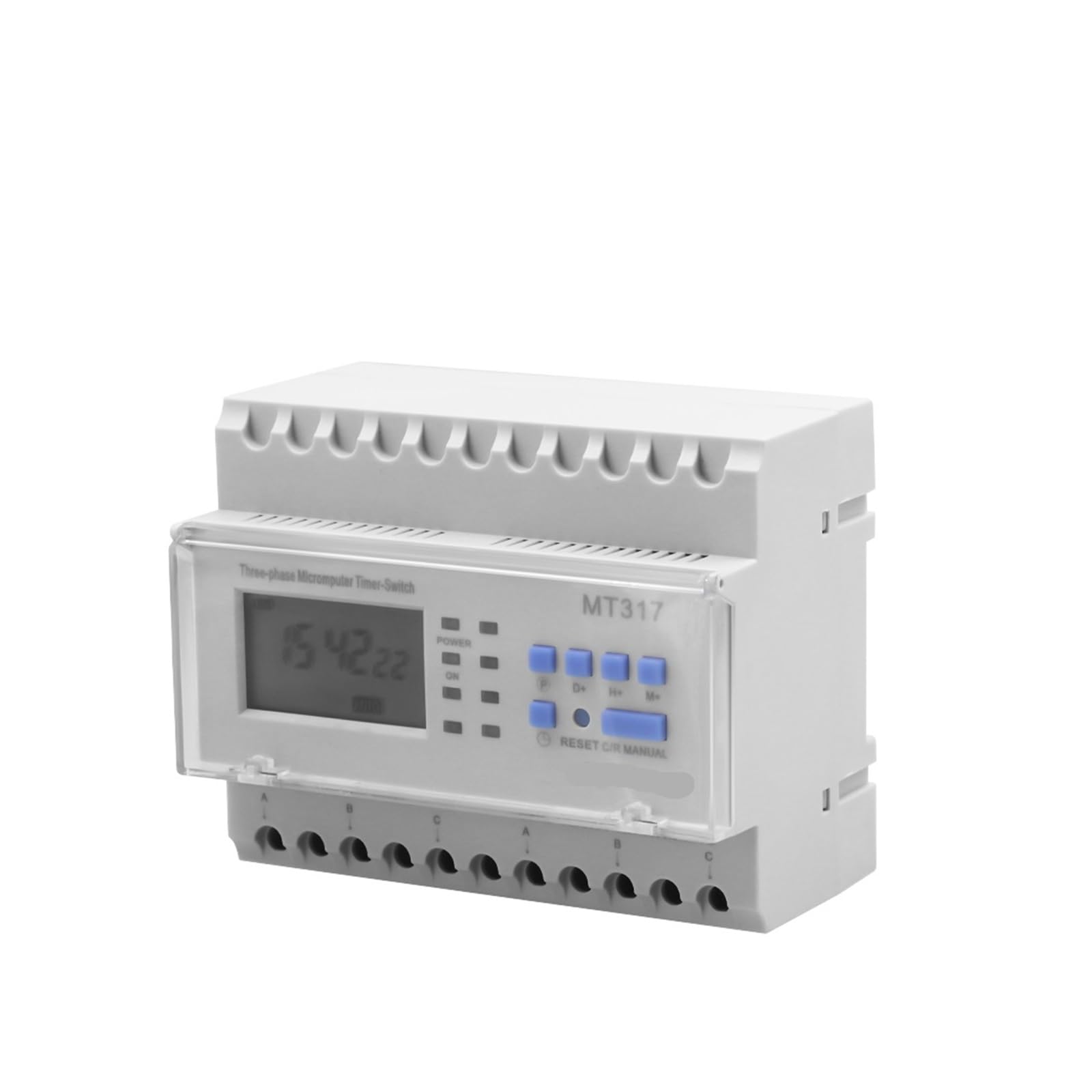 RWRAPS Interruptor Temporizador programable MT317 16A 380VAC DIN Rail trifásico Interruptor de Control de Tiempo de Tres Cables Interruptor Temporizador Digital