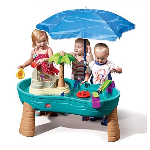 Step2 Splish Splash Seas Water Table | Kids Water Table with Umbrella & 10-Pc Accessory Set
