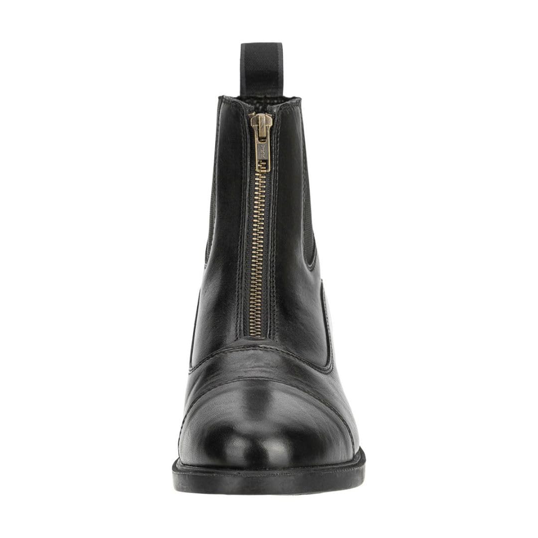 Leder-Stiefeletten Frontzip Leather – Schwarz – Gr. 29-46